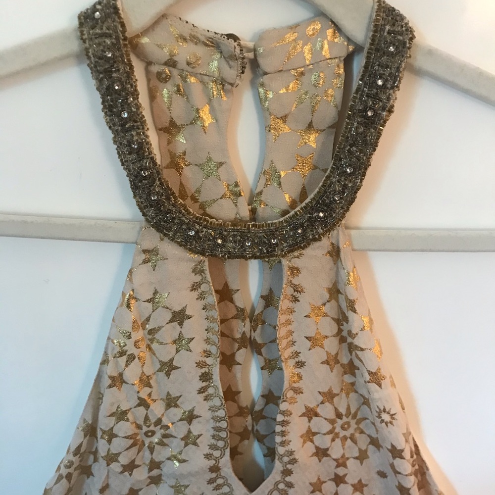 Urban Outfitters gold beaded backless dress